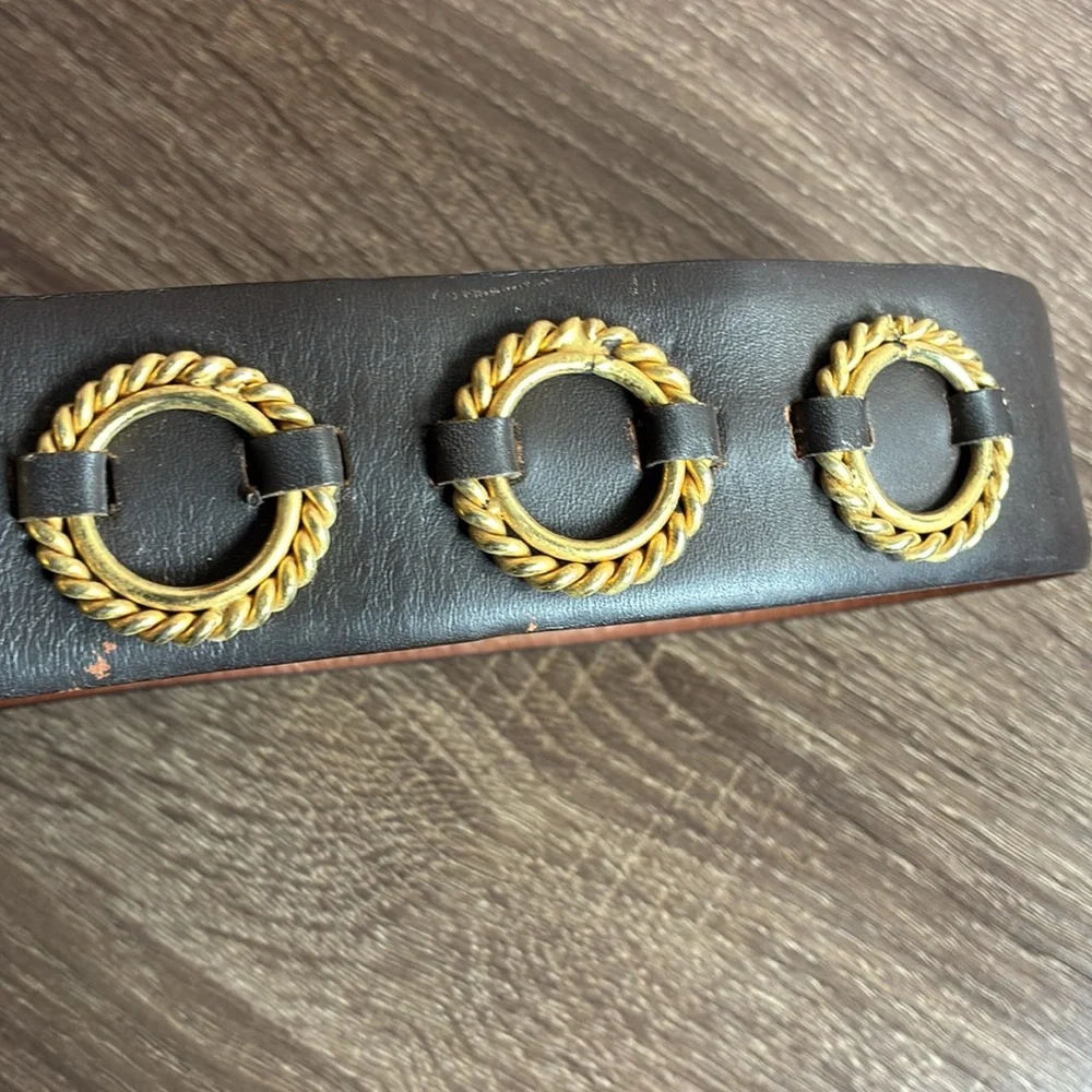 Vintage Steerhide belt 36 with Gold Accents